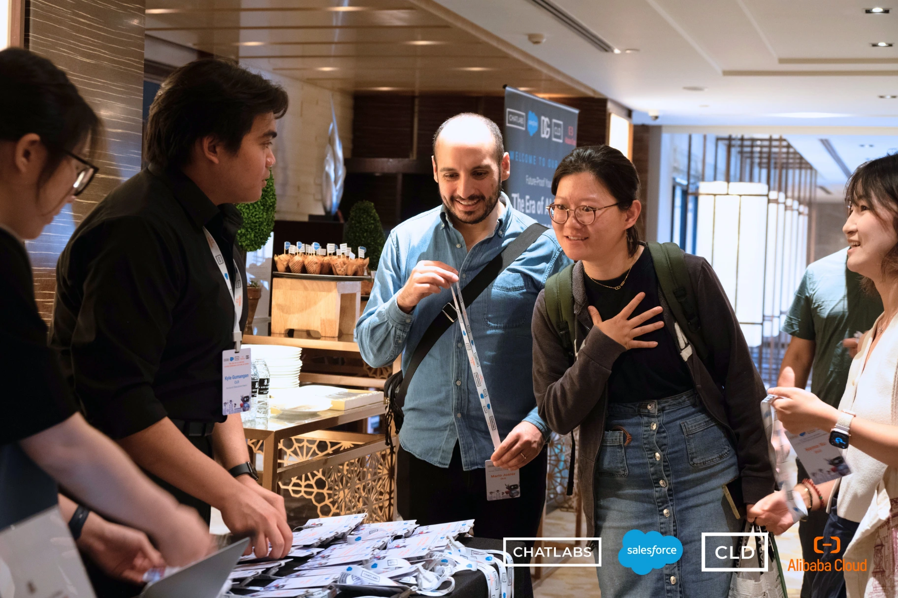 Guests checking in at CLD x Salesforce x Alibaba Cloud Event
