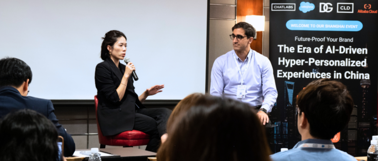 Maggie Wong sharing Dolce & Gabbana's China Salesforce on Alibaba Cloud Migration Journey